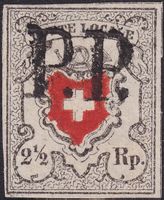 14I.DD (14I.1.02) Doppeldruck des roten Wappens, Luxusstück!