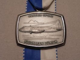 Medaille Convair CV-240 Flugzeug Flughafen Kloten 1984 Flug