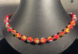 Collier Millefiori Murano Rouge Multicolore vintage 60s !