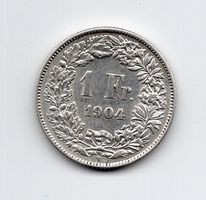 (641) Schweiz, 1 Franken 1904, top stgl