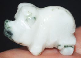 Deko Heilstein A-553 – Schwein – Weisser Achat – 2,5 x 1,5cm