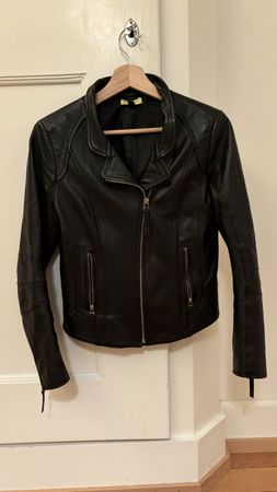 Lederjacke schwarz italienisches Leder Grösse XS