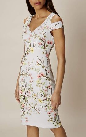Robe Karen Millen fleurie coupe crayon – UK 10 / EU 38