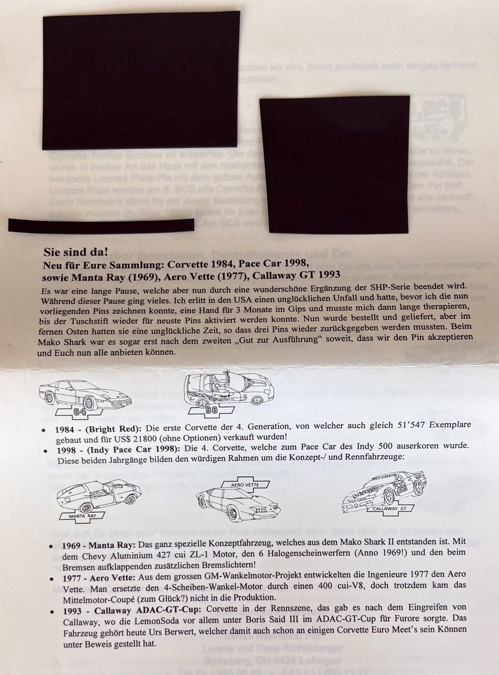 Chevrolet Plaketten & Abzeichen: PIN CORVETTE GESCHICHTE – Gebraucht aus Ostermundigen von Wyatt-Earp 3