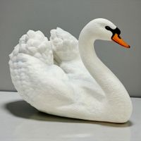 Sculpture de cygne en biscuit par Ronald Van Ruyckevelt
