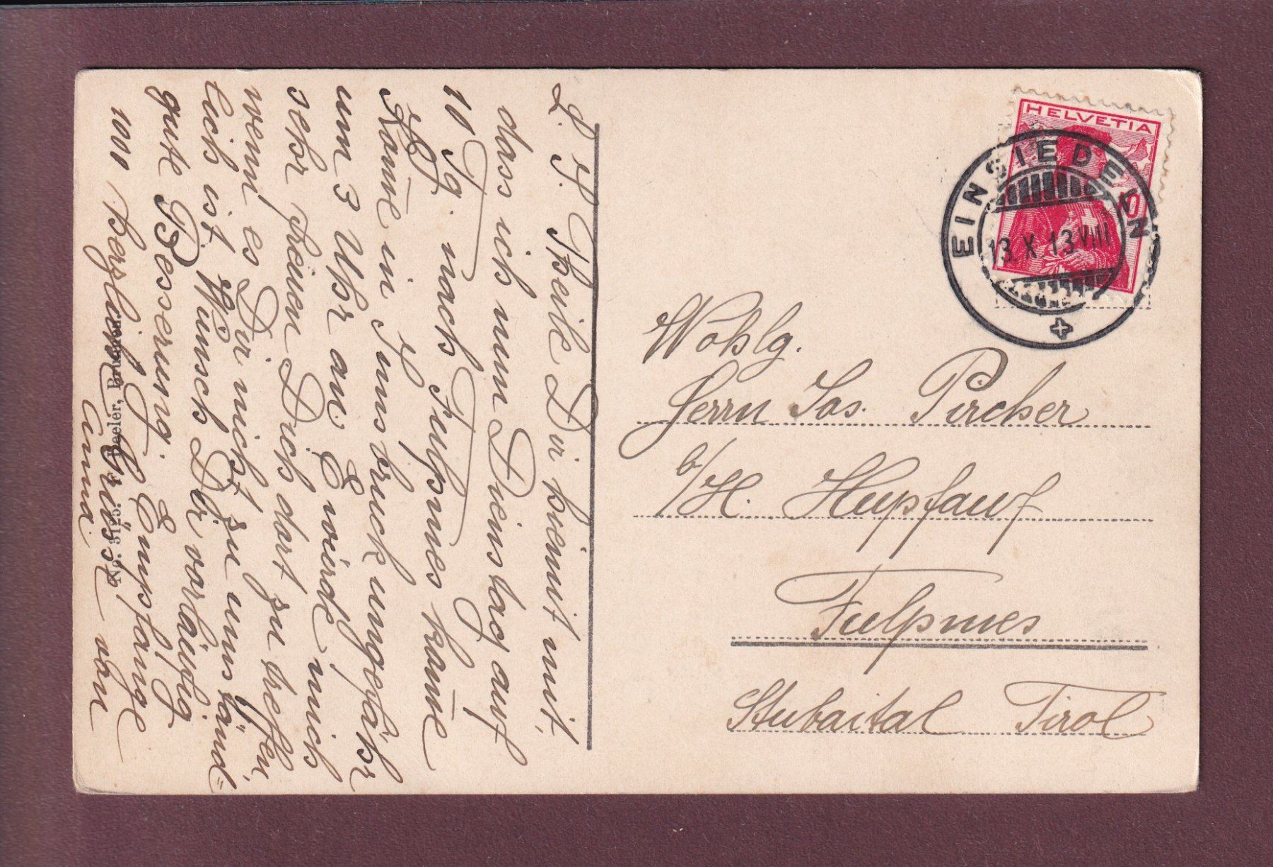 Cartoline postali: FROHNALPSTOCK - Gipfel - 1913 – Usato da Pully venduto da nicecards 1