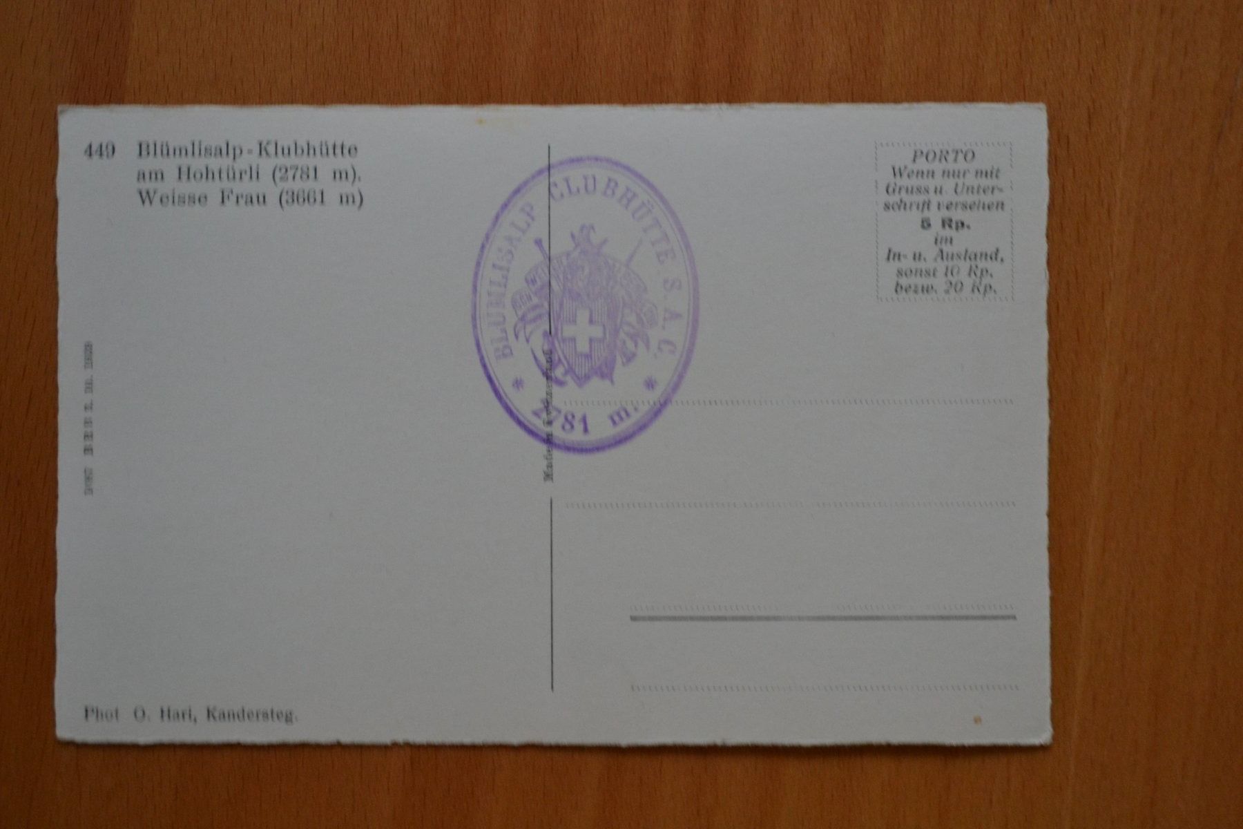 Cartoline postali: AK Blümlisalphütte mit Weisse Frau – Usato da Beinwil am See venduto da kajak55 1