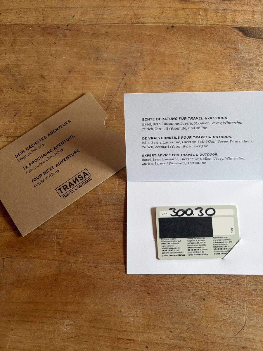 Gutscheine: TRANSA Gutschein CHF 300.30 NEU – Neu und originalverpackt aus Degersheim von joe_g9sr