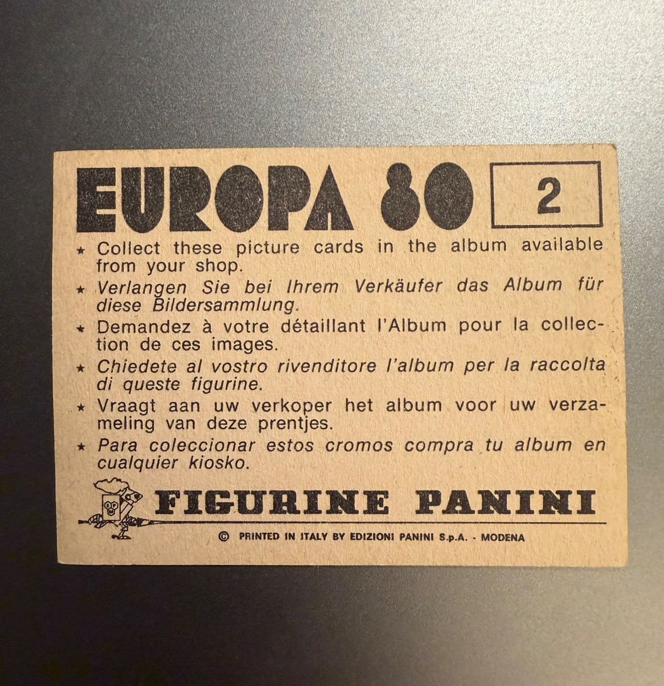 Panini Sammelbilder & Trading cards: Panini Europa 1980 - Map #2 – Gebraucht aus Nyon von Wyvern 2