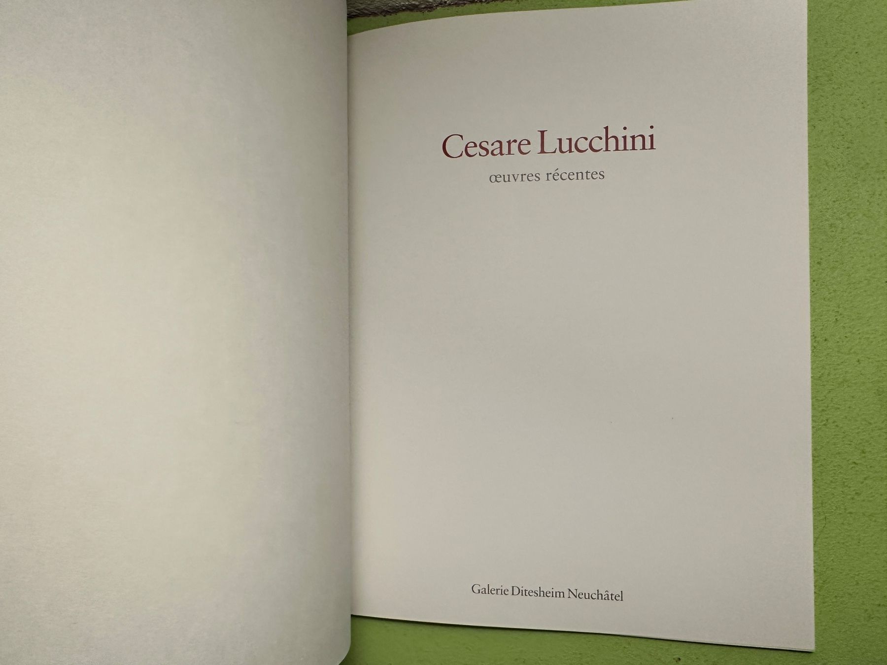Libri: Cesare Lucchini: oeuvres récentes. – Usato da Zürich venduto da allp 1