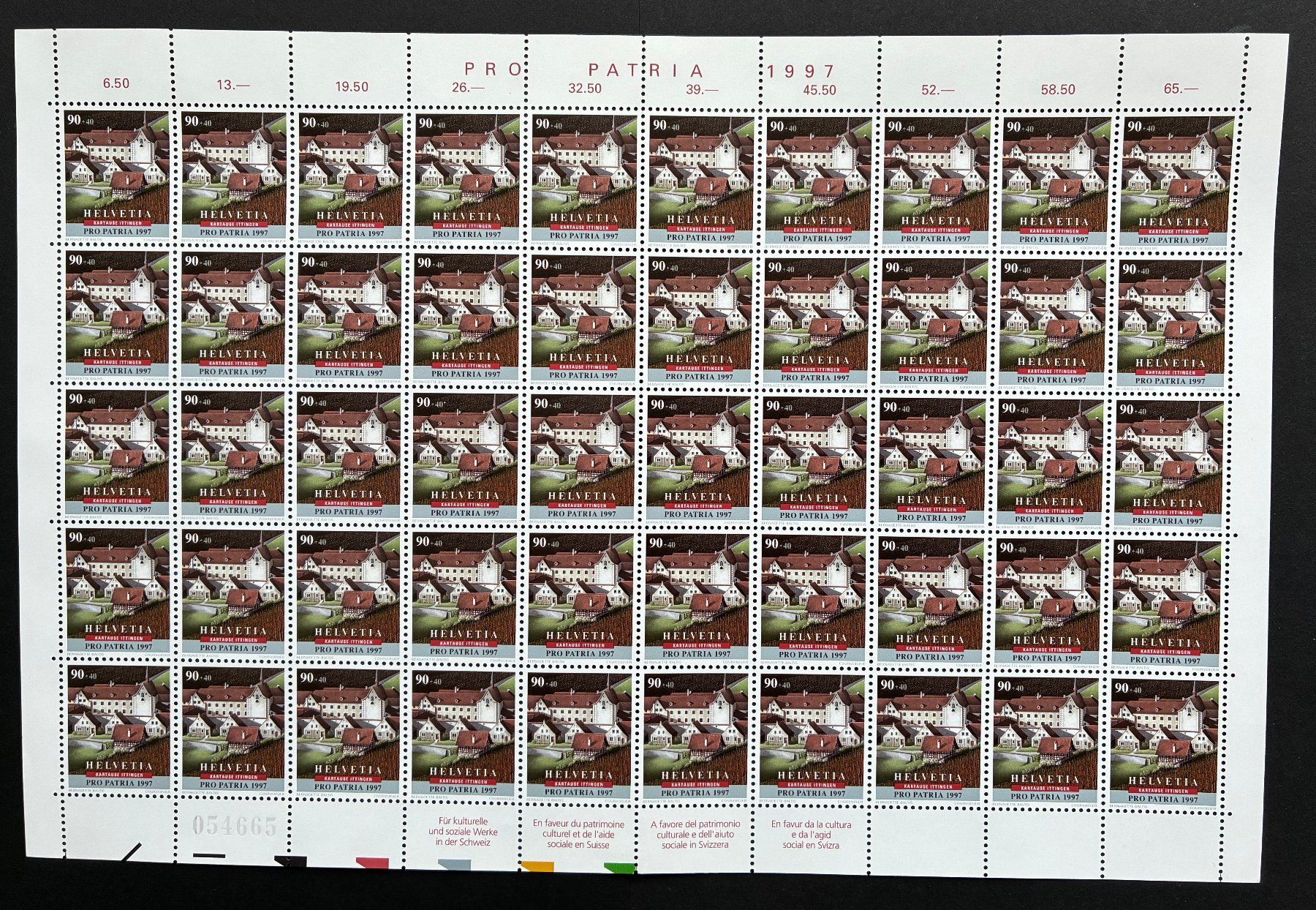 Tous les timbres: 1 Bogen Pro Patria postfrisch – Neuf (Voir description) à Dällikon par All2