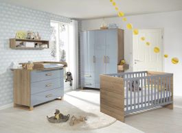 Certeo Kinderzimmer/Bett/Wickeltisch/Kommode - Pacific Blue