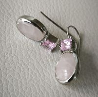 Ohrring Silber 925 mit Rosenquarz