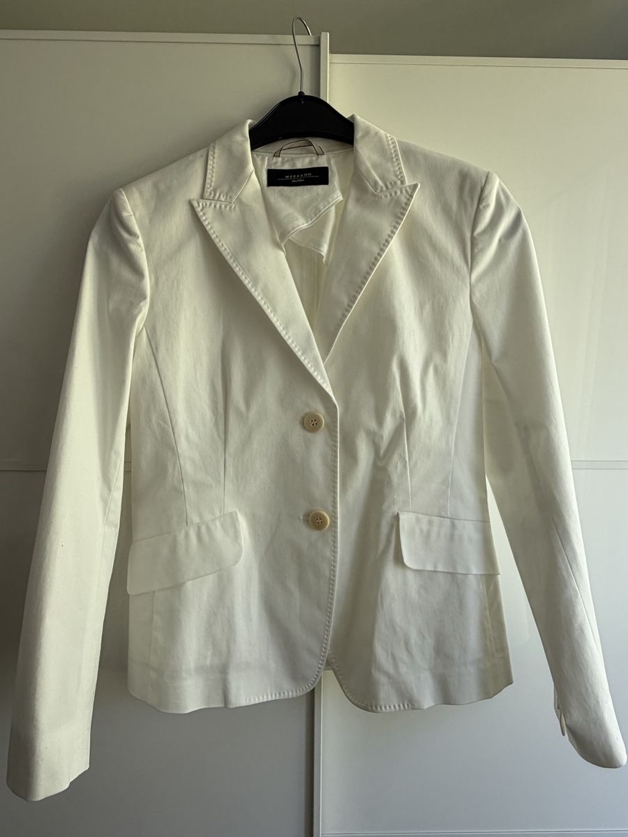 Max Mara Giacche: Weekend Max Mara Blazer weiss Gr. 38 Baumwolle – Usato da Winterthur venduto da marisole4