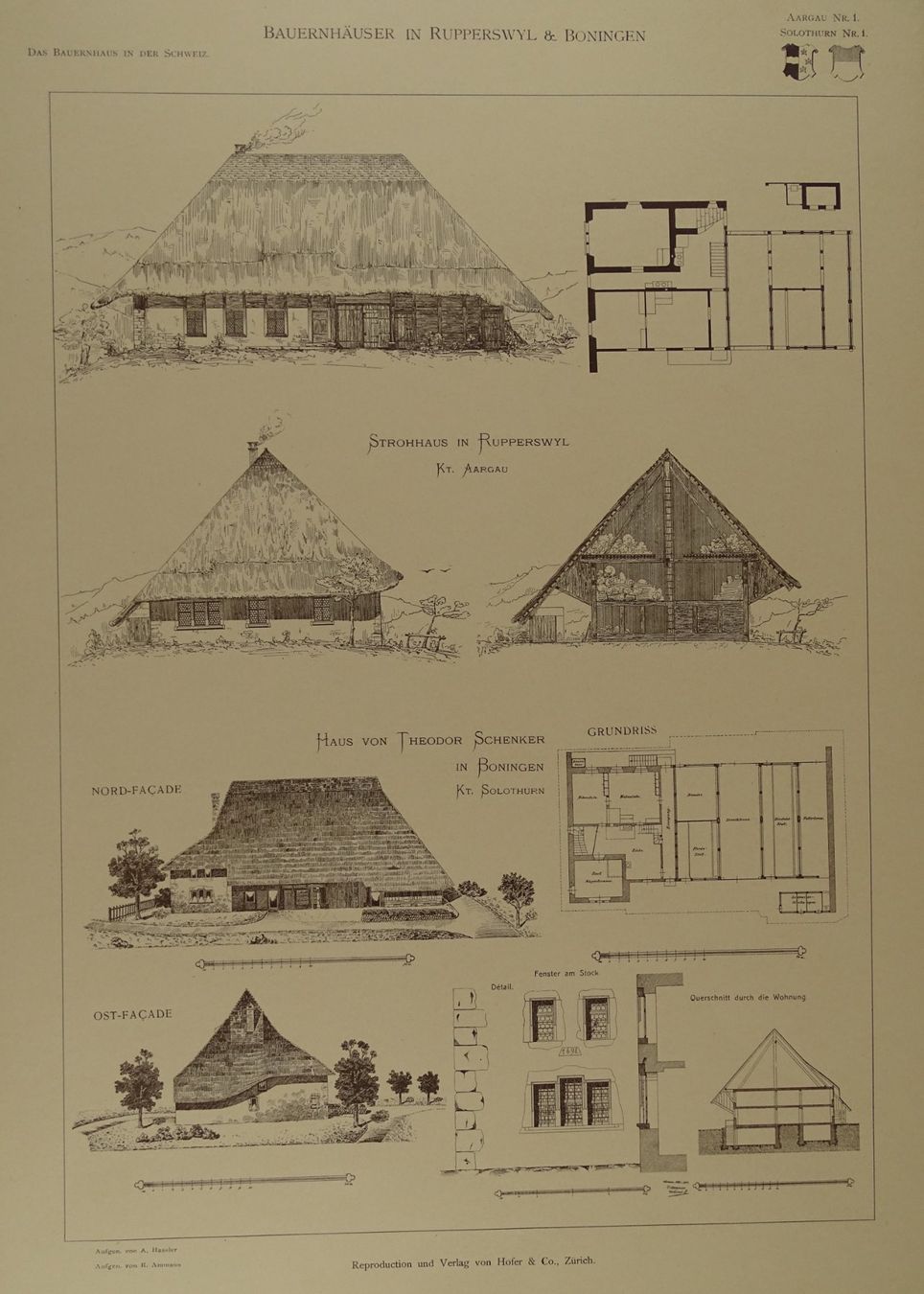 Incisioni: RUPPERSWIL & BONINGEN, AARGAU & SOLOTHURN, DIROGRAPHIE 1910 – Usato da Grüningen venduto da Kartensammler 1