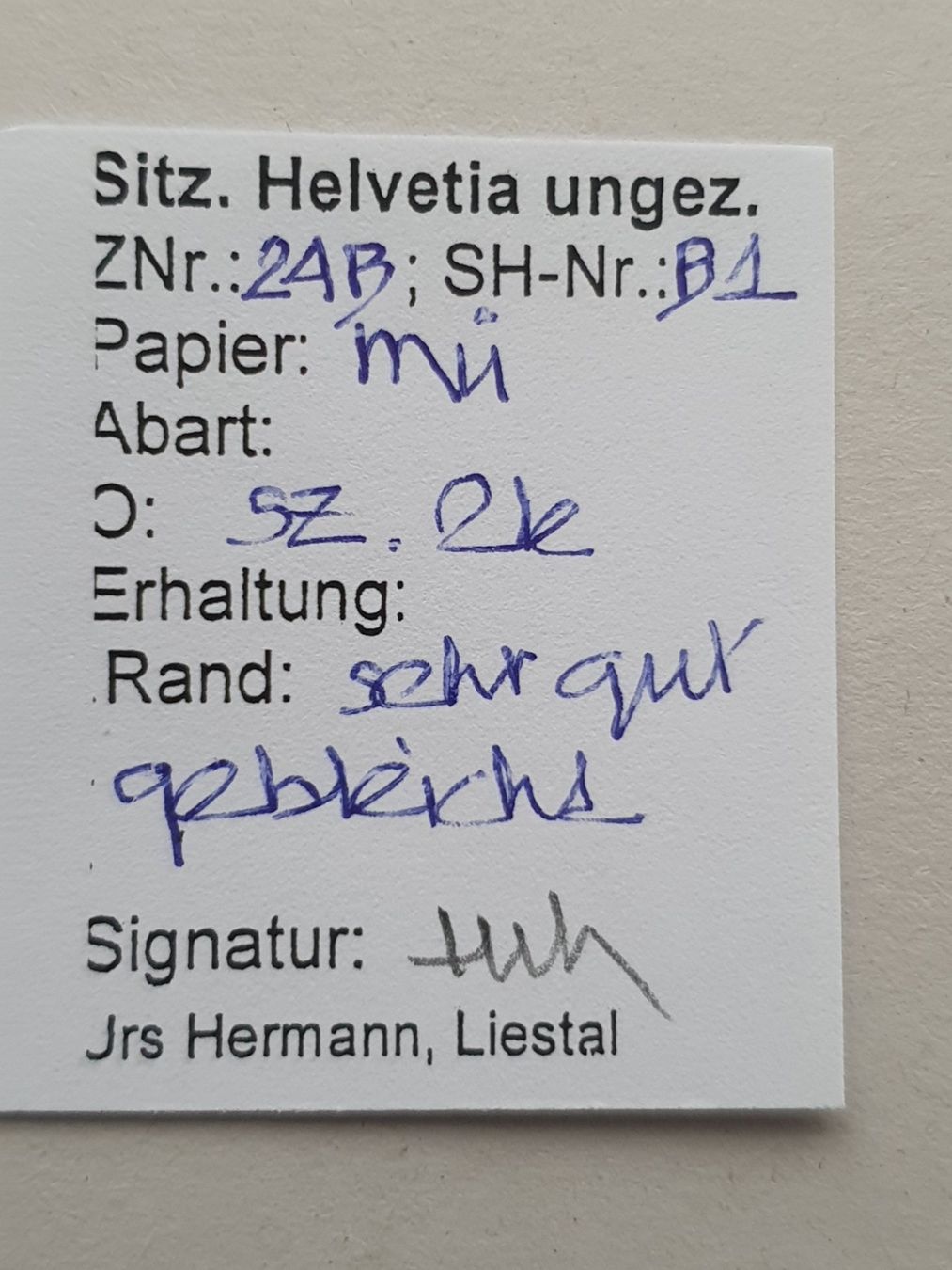 Tutti i francobolli: Strubel 24B Mit Befund Kat. 140.- – Usato da Balgach venduto da SIMEON27 2
