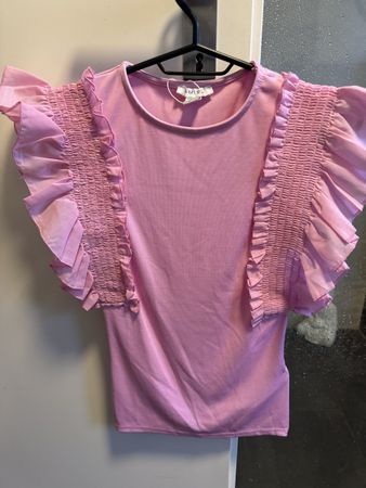 Top Pink mit Volant