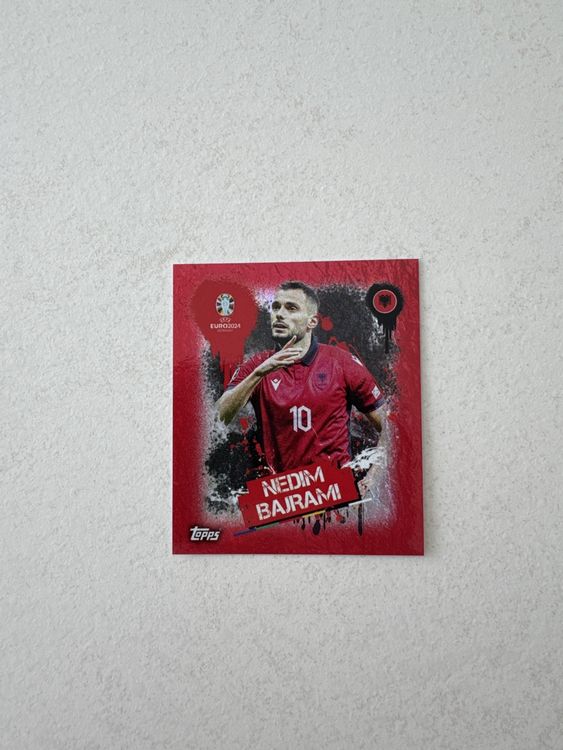 Carte Topps Now UEFA Euro 2024 #007 - Nedim Bajrami (Albanie) - Bleue Limitée