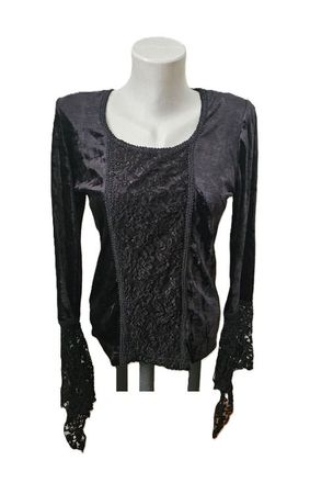 NEU! BOOM BABA Bluse Stickerei Gothic Gr. S Hippie Boho Chic