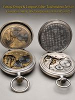 Vintage Omega & Longines Silber-Taschenuhren 2er-Lot
