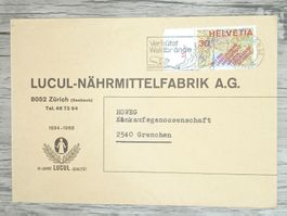 TR17 Enveloppe + Timbre Suisse 1968