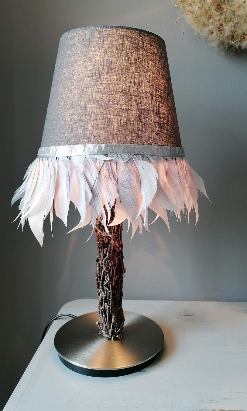 Ikea Lampade: Lampe mit Federschirm und Birkenästen – Nuovo (secondo la descrizione) da Wallisellen venduto da Muggeli1970 1