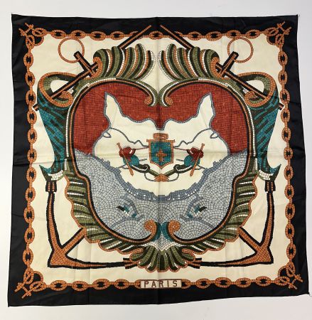 Foulard 87 x 87cm Seidentuch getragen ungereinigt, Halstuch