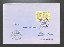 1949 Flugpost F45 - ST. GALLEN - La Chaux-de-Fonds