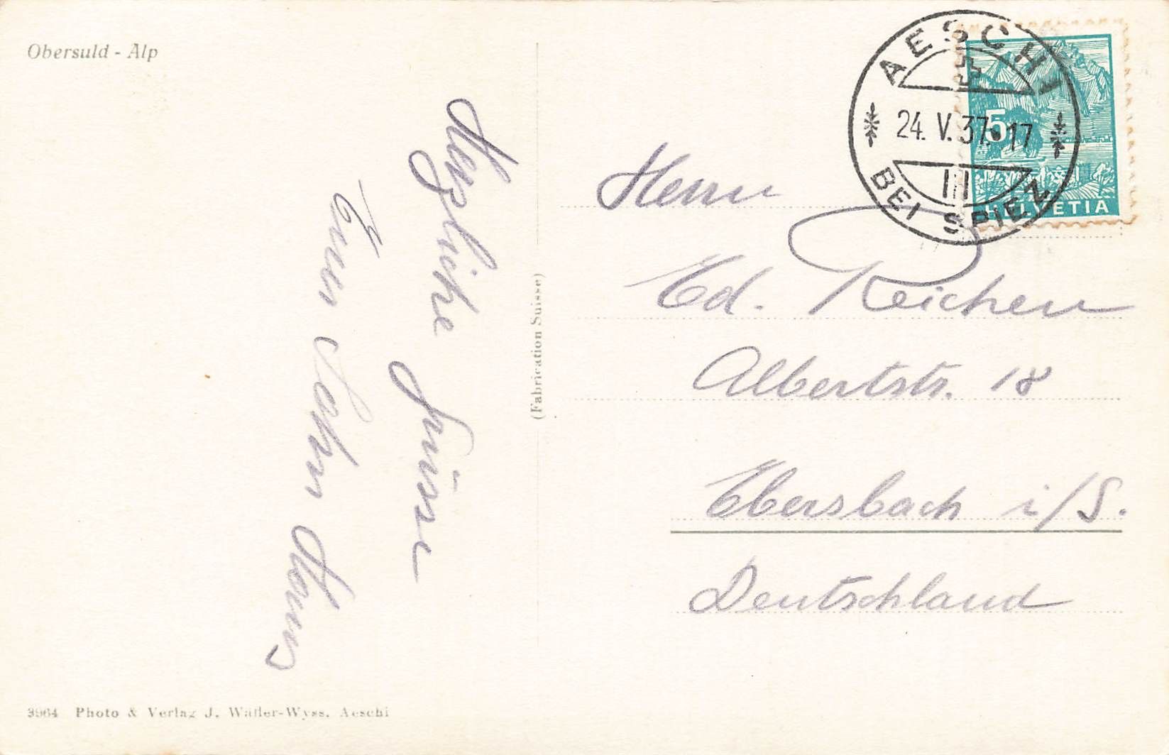 Cartoline postali: Obersuld alp – Usato da Biasca venduto da Blenio71 1