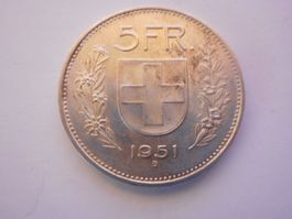 5 Fr. 1951 silber  vorz