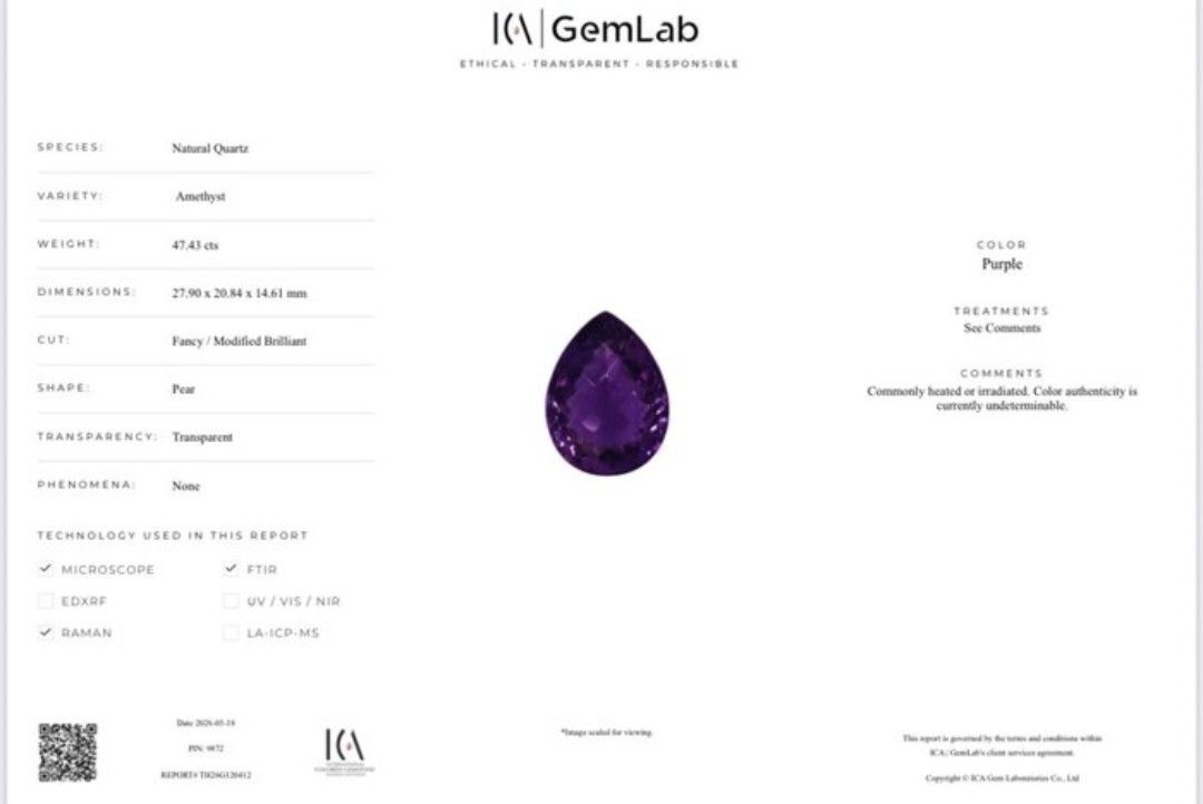 Pietre preziose: améthyste 47.43 carats  – Nuovo e nell'imballaggio originale da Sornard-Nendaz venduto da JYTI90 3