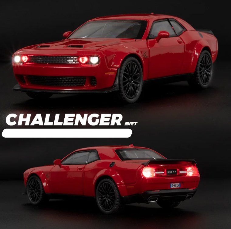 Dodge Modellini d'auto: Dodge Challenger 2015 Modellauto 1/32 (Rot) – Nuovo e nell'imballaggio originale da Ettingen venduto da SwissHellcat 1