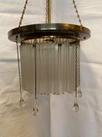 Jugendstil Hängelampe Messing Glasstäben