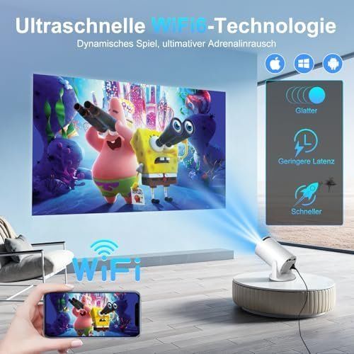Videoprojektoren: Mini Beamer Unterstützt 4K Android 14 Apps Smart Projektor – Neu und originalverpackt aus Hundwil von Pakethase 4