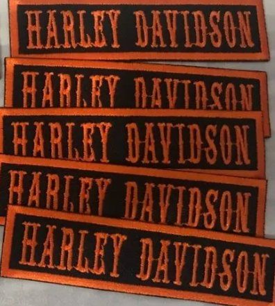 Harley-Davidson Toppe: Patch Harley Davidson brodés orange – Nuovo e nell'imballaggio originale da Allens venduto da MADE.IN.ROCK.N.ROLL 2