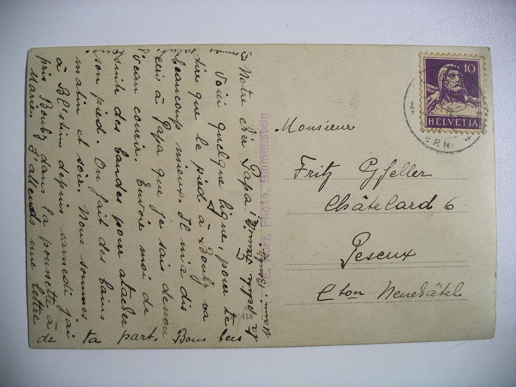 Cartes postales: FotoAK BLUMENSTEIN – D'occasion à Oberhofen am Thunersee par luuping99 1