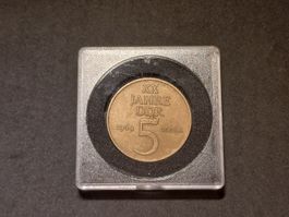 DDR 5 Mark Münze 1969 "XX Jahre DDR"