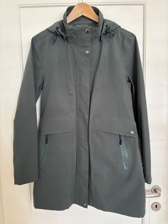 REGENPARKA, lange Form, Grösse M, Flaschengrün