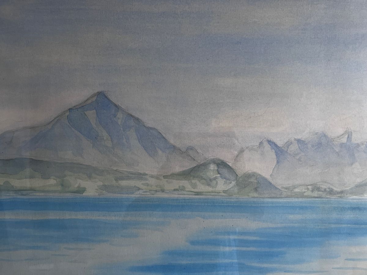 Dipinti: Thunersee Landschaft Fred Stauffer Aquarell  – Usato da Neuenegg venduto da Magosaurus 2