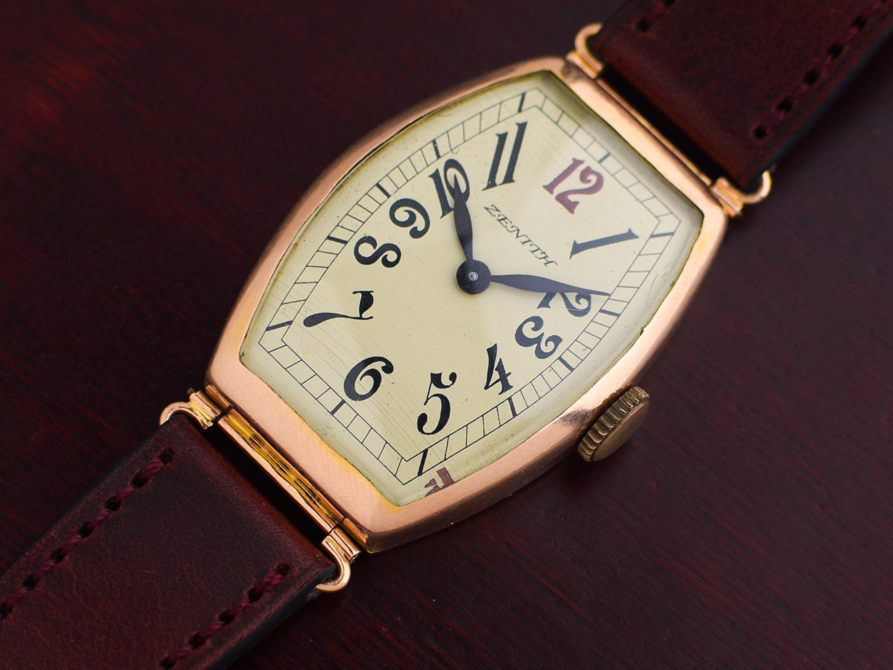 Zenith Uhren: Zenith Tonneau 14kt Rose Gold from 1920s – Gebraucht aus St. Gallen von Andrej99 1