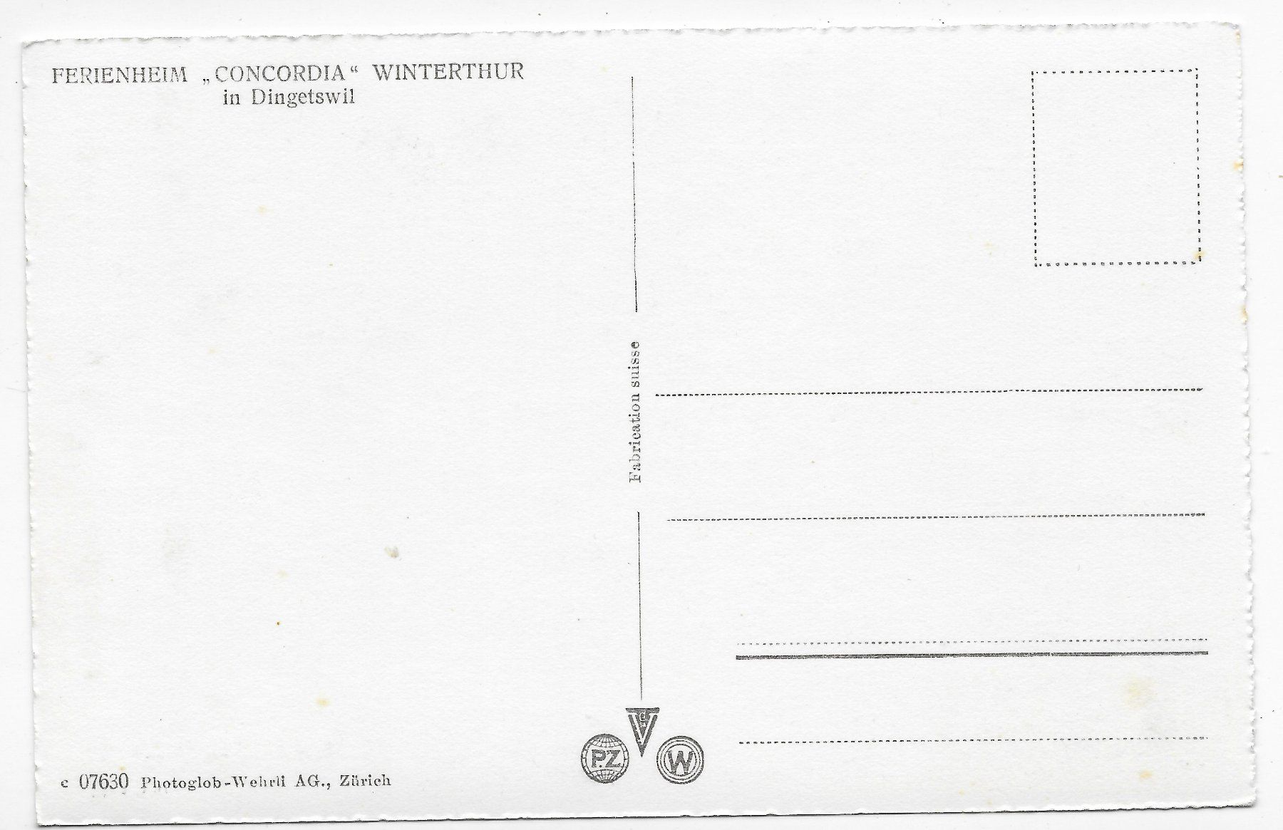 Cartes postales: Dingetswil, "Ferienheim Concordia Winterthur" – D'occasion à Hefenhofen par Richsalz 1