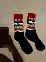 Socks California bear print red white black ankle socks