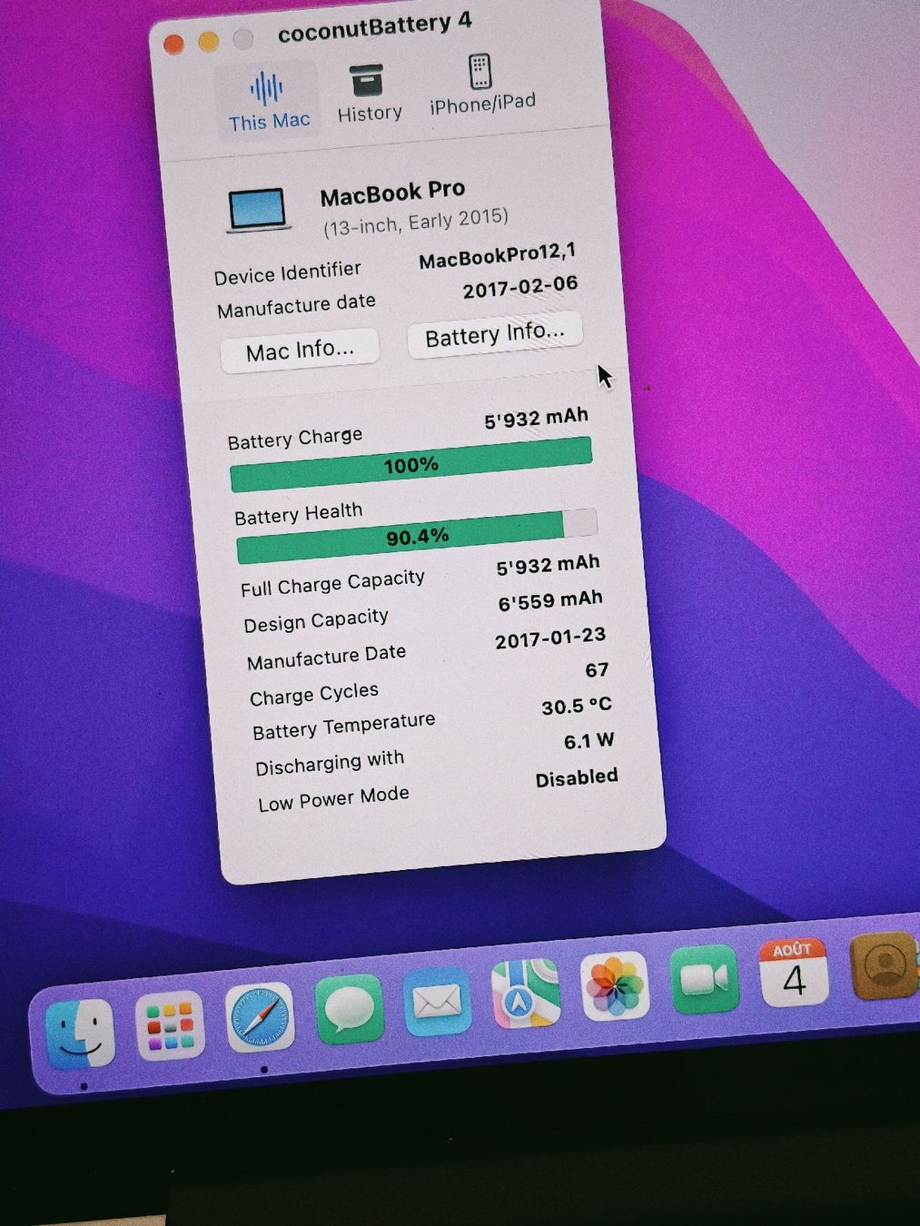 Apple PC: Macbook Pro 13 2015 i5 batterie 90% – Usato da La Chaux-de-Fonds venduto da Honit.ch 3