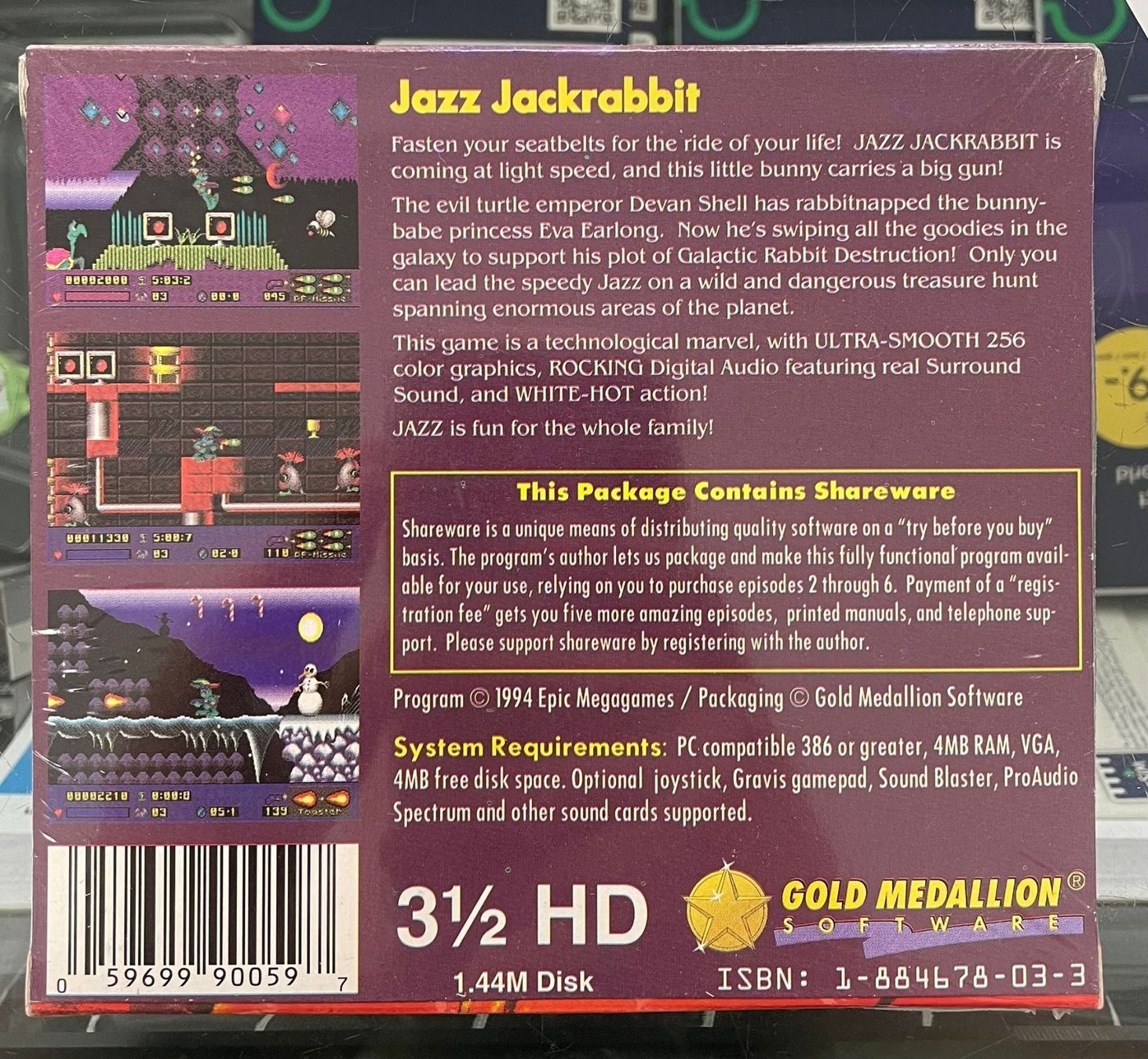 Epic Spiele: Jazz Jackrabbit PC Game, 3.5" Disk, Versiegelt, Rarität! – Neu und originalverpackt aus Seewen SZ von Timekeeper 1