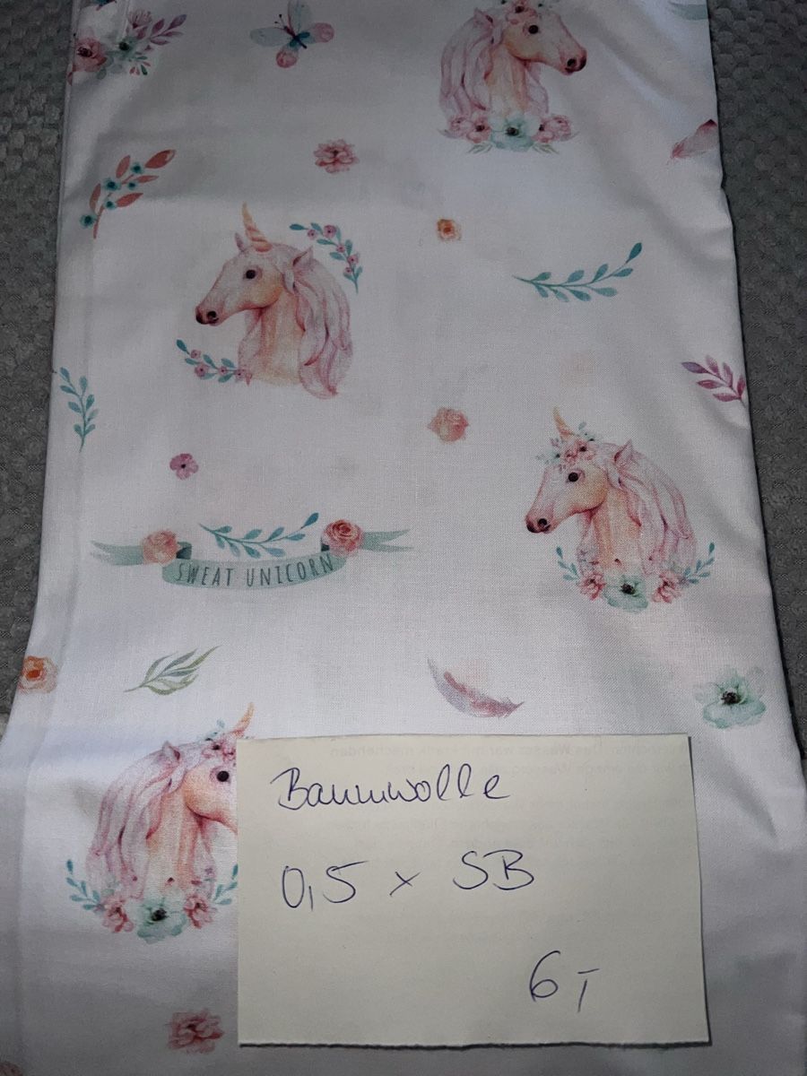 Tessuti: Baumwolle Webware Einhörner 🦄 weiss 0,5 x 1,60 – Nuovo e nell'imballaggio originale da Unterägeri venduto da angeljusti