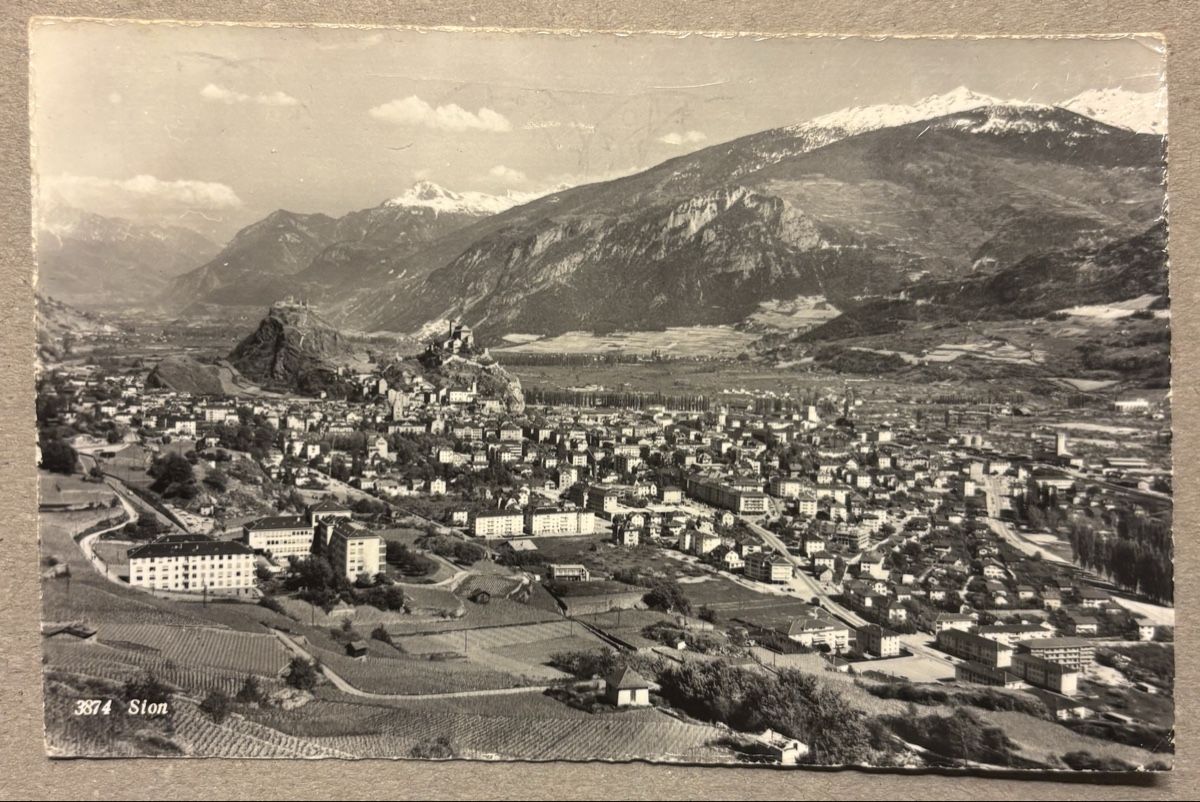Cartoline postali: AK Sion Generalansicht  – Usato da Luzern venduto da Balbel
