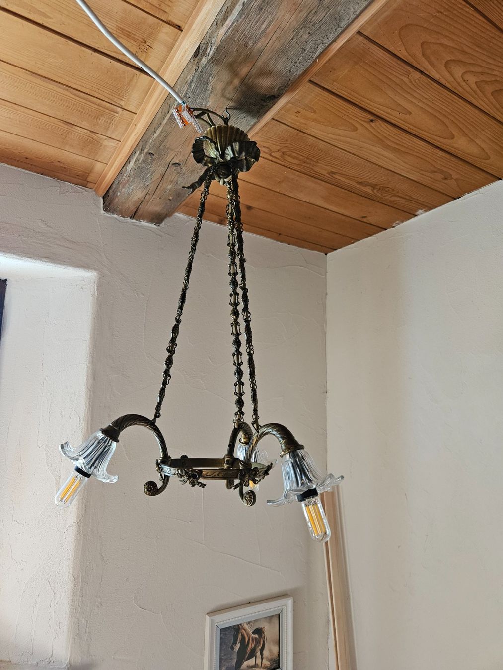 Lampadari & plafoniere: Messing Jugendstil Kronleuchter Deckenlampe – Usato da Gränichen venduto da Zmoonlight