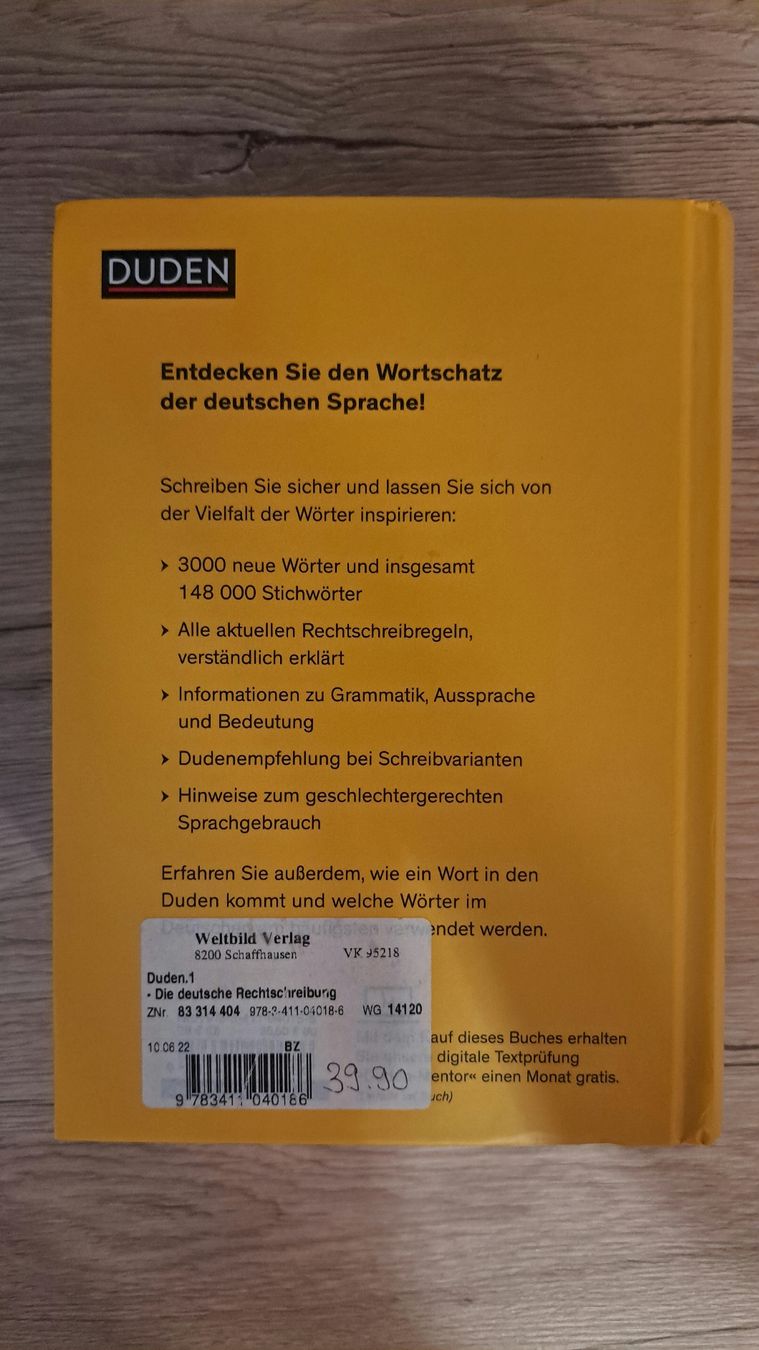 Libri: Die Deutsche Rechtschreibung – Nuovo e nell'imballaggio originale da Schaffhausen venduto da xJuliax 2