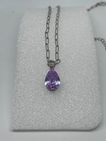 Collana Donna con Pendente a Goccia Viola regolabile 50 - 57