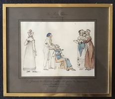 Kupferstich koloriert 1816 Le Bon Genre Blatt 90 Le Joueur..